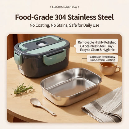 Podofo 1.5L 60W Electric Lunch Box Food Warmer Portable Food Heater Dual Power for Home,Car,Office,Commuters,Drivers,Truckers